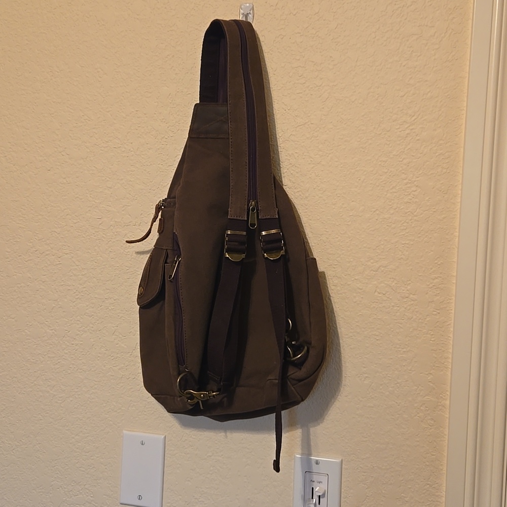 Brown Canvas Backpack - Picture 2 of 7